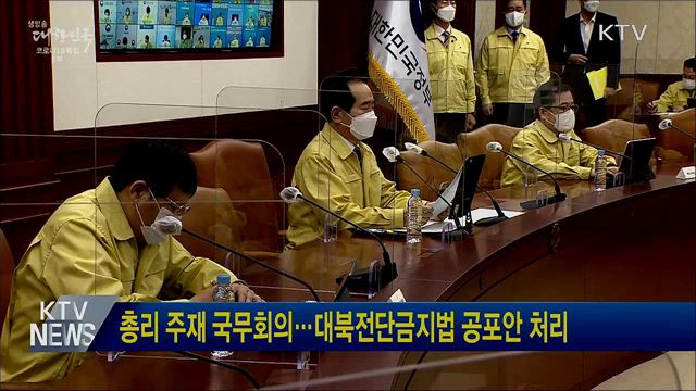 총리 주재 국무회의···대북전단금지법 공포안 처리