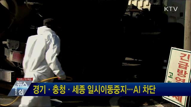 경기·충청·세종 일시이동중지···AI 차단