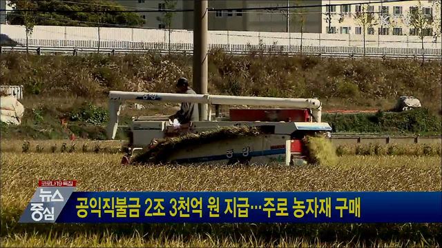 공익직불금 2조 3천억 원 지급···주로 농자재 구매