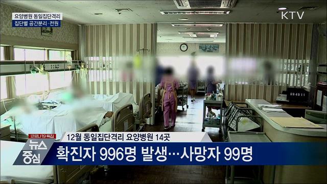 요양병원 동일집단격리···집단별 공간분리·전원