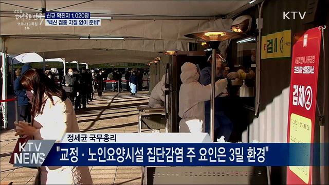 신규 확진 1,020명···"백신 접종 차질 없이 준비"