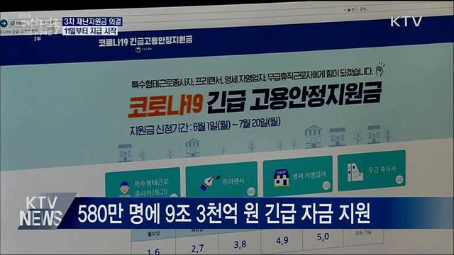 '3차 재난지원금' 9조3천억 11일부터 지급