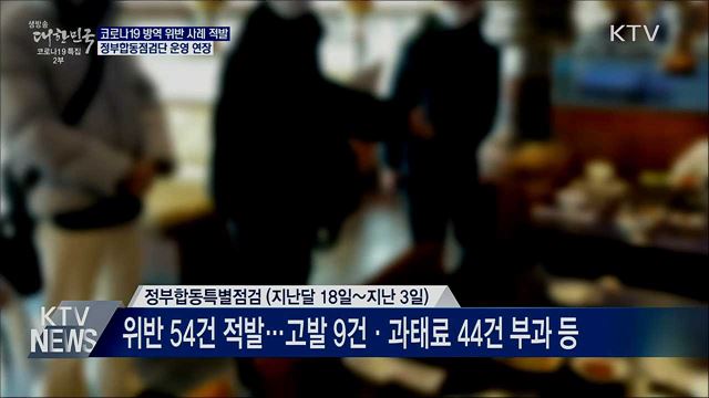 '간판불 끄고 영업' 등 54건 적발···정부합동점검 연장