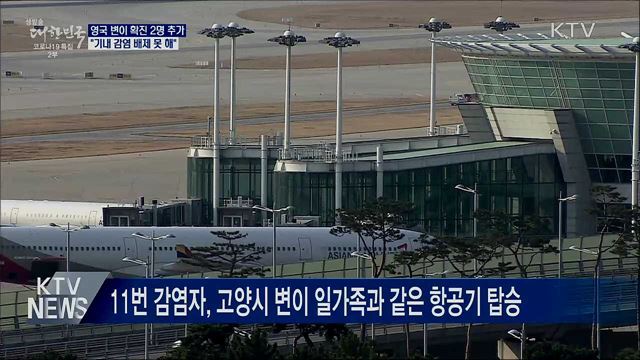 영국 변이 감염 2명 추가···"기내 감염 배제 못 해"