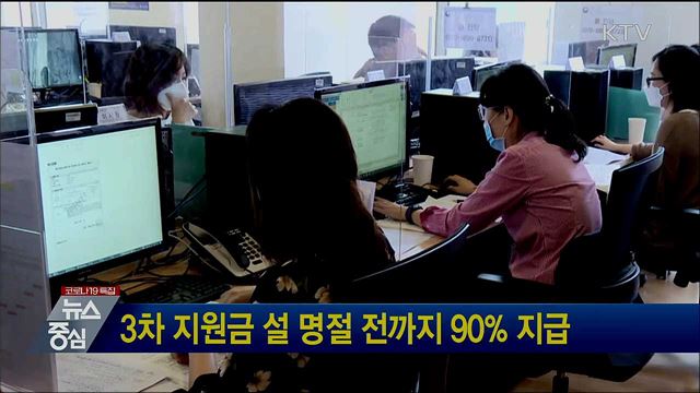 3차 지원금 설 명절 전까지 90% 지급