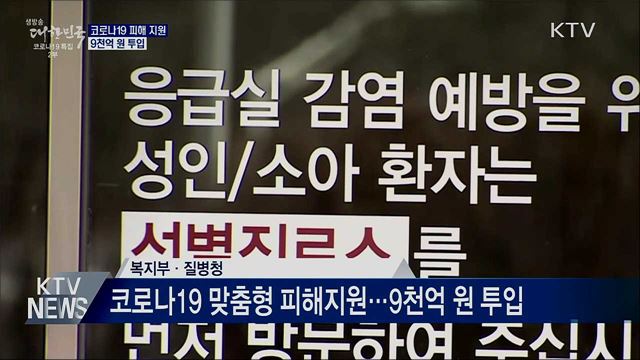 의료기관 손실보상·위기가구 지원에 9천억 투입