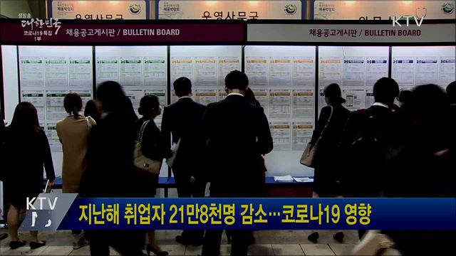 지난해 취업자 21만8천명 감소···코로나19 영향
