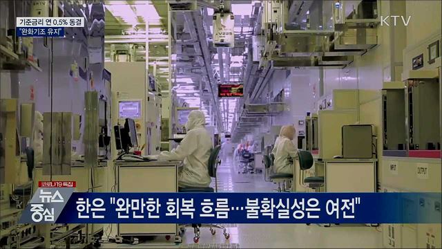 한은, 기준금리 연 0.5%로 동결···"완화기조 유지"