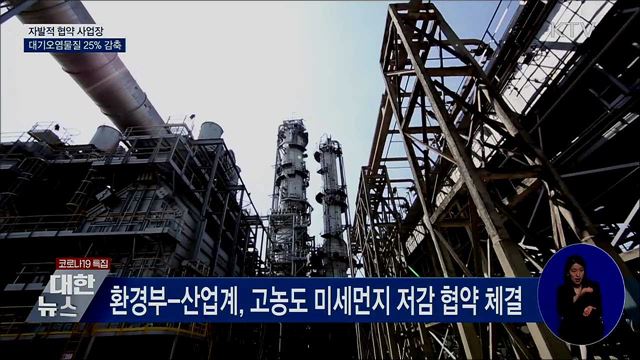 '미세먼지 저감' 협약 사업장, 오염물질 25% 감축