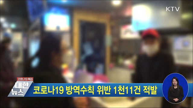 코로나19 방역수칙 위반 1천11건 적발