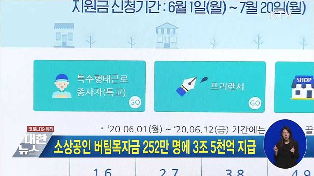 소상공인 버팀목자금 252만 명에 3조 5천억 지급