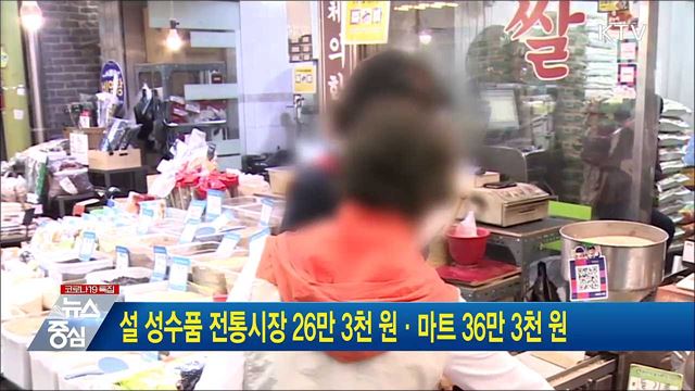 설 성수품 전통시장 26만 3천 원·마트 36만 3천 원