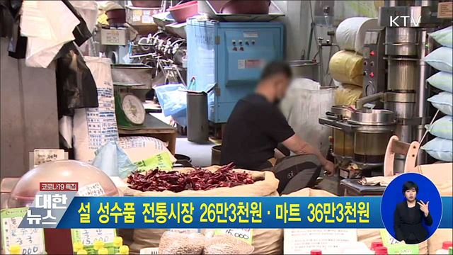 설 성수품 전통시장 26만 3천원·마트 36만 3천원