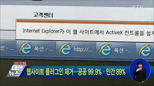 웹사이트 플러그인 제거···공공 99.9%·민간 89%