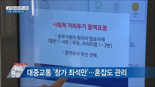 설 연휴 대중교통 좌석 축소···고속도로 통행료 부과