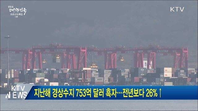 지난해 경상수지 753억 달러 흑자···전년보다 26%↑