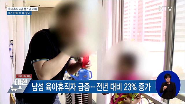 육아휴직 4명 중 1명 아빠···3년 만에 두 배 증가