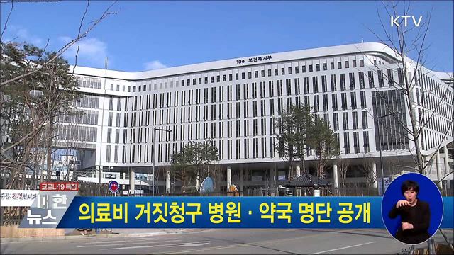 의료비 거짓청구 병원·약국 명단 공개