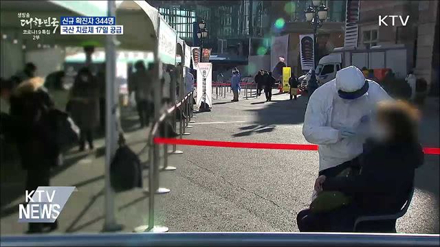 신규확진 344명···국산 치료제 모레부터 공급