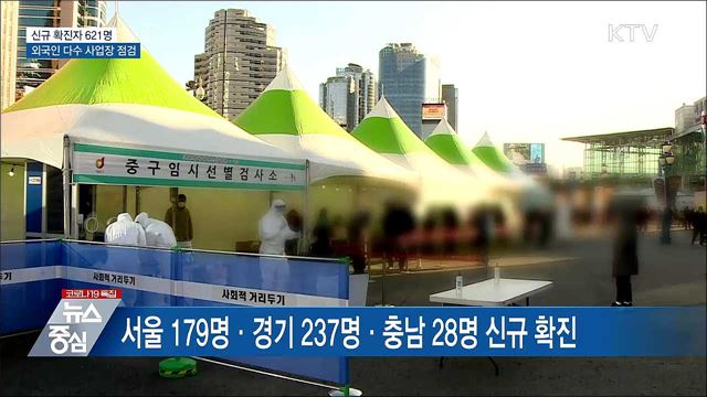 신규 621명···"외국인 다수 사업장 집중 점검"