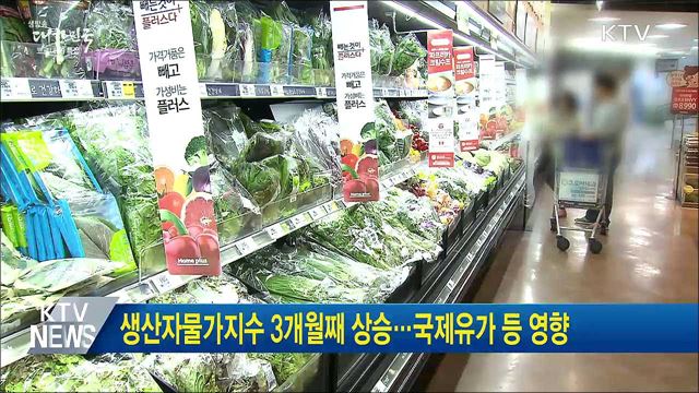 생산자물가지수 3개월째 상승···국제유가 등 영향