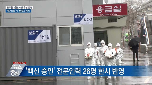 국가공무원 4천876명 우선 증원···전공의 겸직 허용