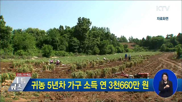 귀농 5년차 가구 소득 연 3천660만 원