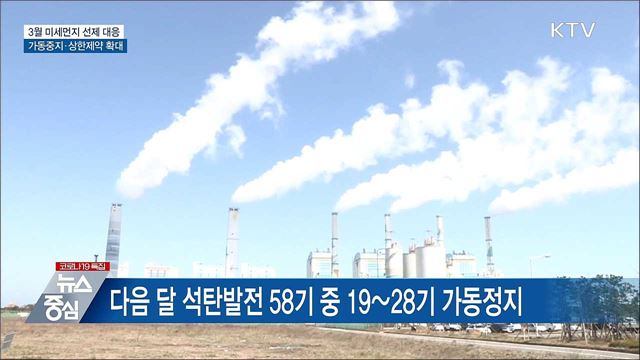 3월 석탄발전소 가동 중지 확대···미세먼지 상시 점검