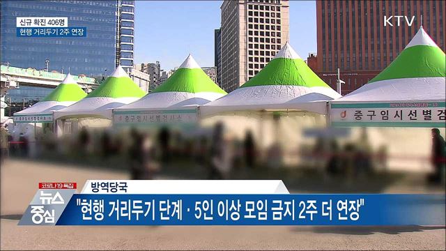 현행 거리두기 2주 연장···"완화 시 재확산 가능"