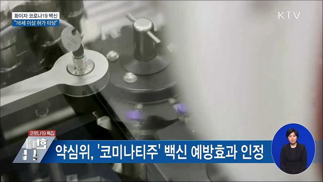 약심위 "화이자 백신, 16세 이상 허가 타당"