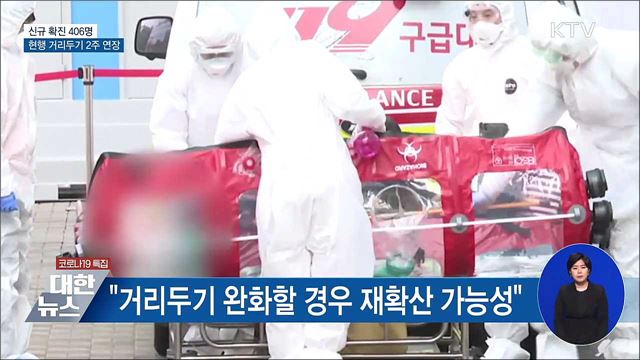 현행 거리두기 2주 연장···"완화 시 재확산 가능"