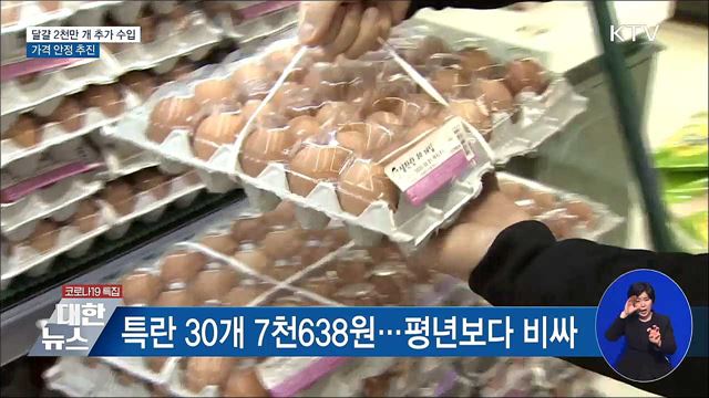 달걀 2천만 개 추가 수입···가격 안정 추진