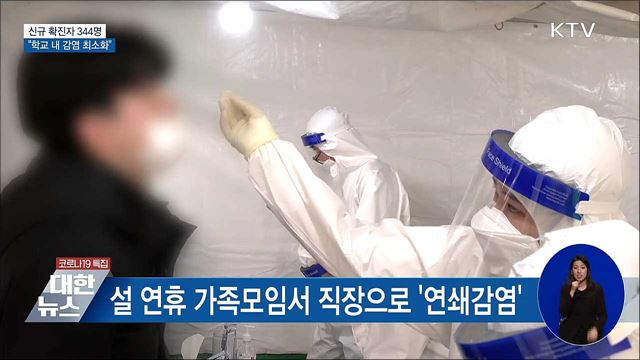 신규 확진 344명···"학교 내 감염 최소화"