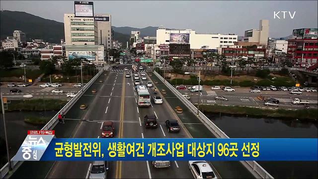 균형발전위, 생활여건 개조사업 대상지 96곳 선정