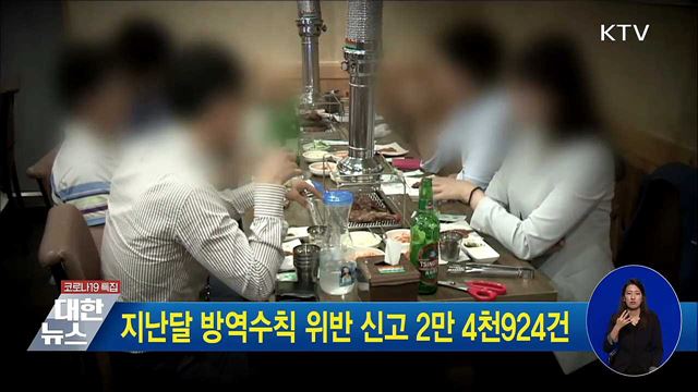 지난달 방역수칙 위반 신고 2만 4천924건