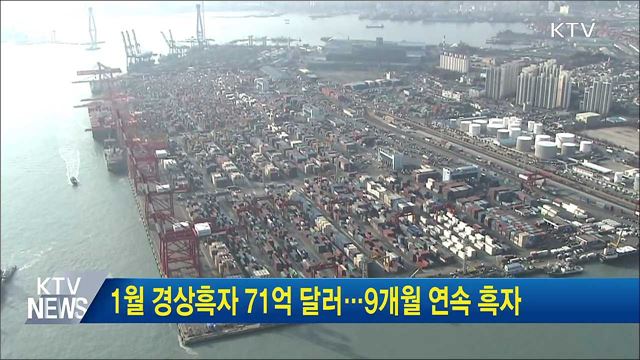 1월 경상흑자 71억 달러···9개월 연속 흑자