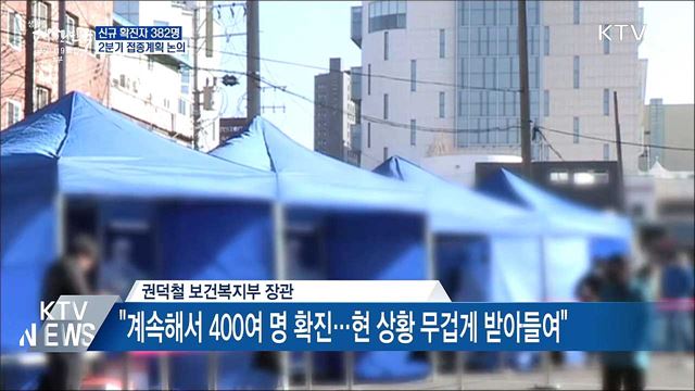 신규확진 382명···2분기 예방접종 계획 논의