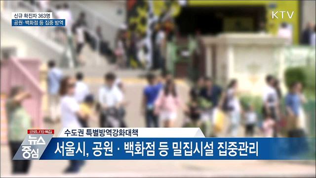 신규 363명···서울 공원·백화점 집중 방역