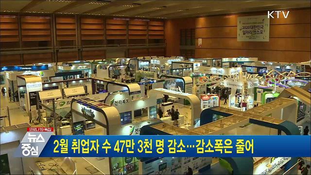 2월 취업자 수 47만 3천 명 감소···감소폭은 줄어