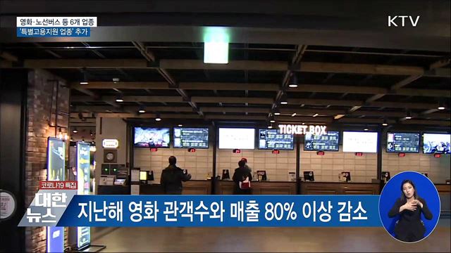 영화·노선버스 등 6개 업종 '특별고용지원' 추가