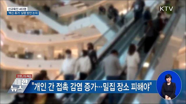 신규확진 463명···'백신 휴가' 실행 방안 논의