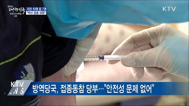 국민 10명 중 7명 "코로나19 백신 접종 의향"