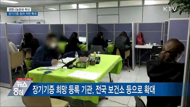 장기기증 희망 등록 기관, 전국 보건소 등으로 확대