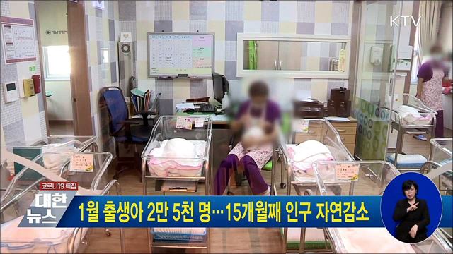 1월 출생아 2만 5천 명···15개월째 인구 자연감소