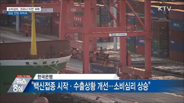 소비심리, '코로나 이전' 회복···집값 전망 하락세