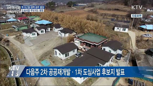 다음 주 투기근절 대책·도심사업 후보지 발표