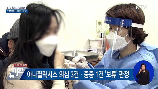 신규확진 384명···식약처 "얀센백신 효과 인정"
