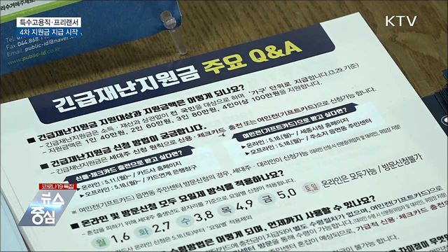 특고·프리랜서 4차 재난지원금 지급 시작