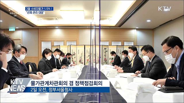 3월 소비자물가 전년동월비 1.5%↑···"선제 관리대응"