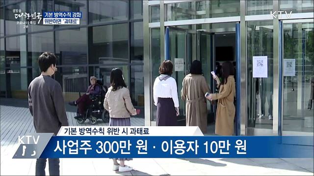 기본 방역수칙 강화···위반하면 '과태료'